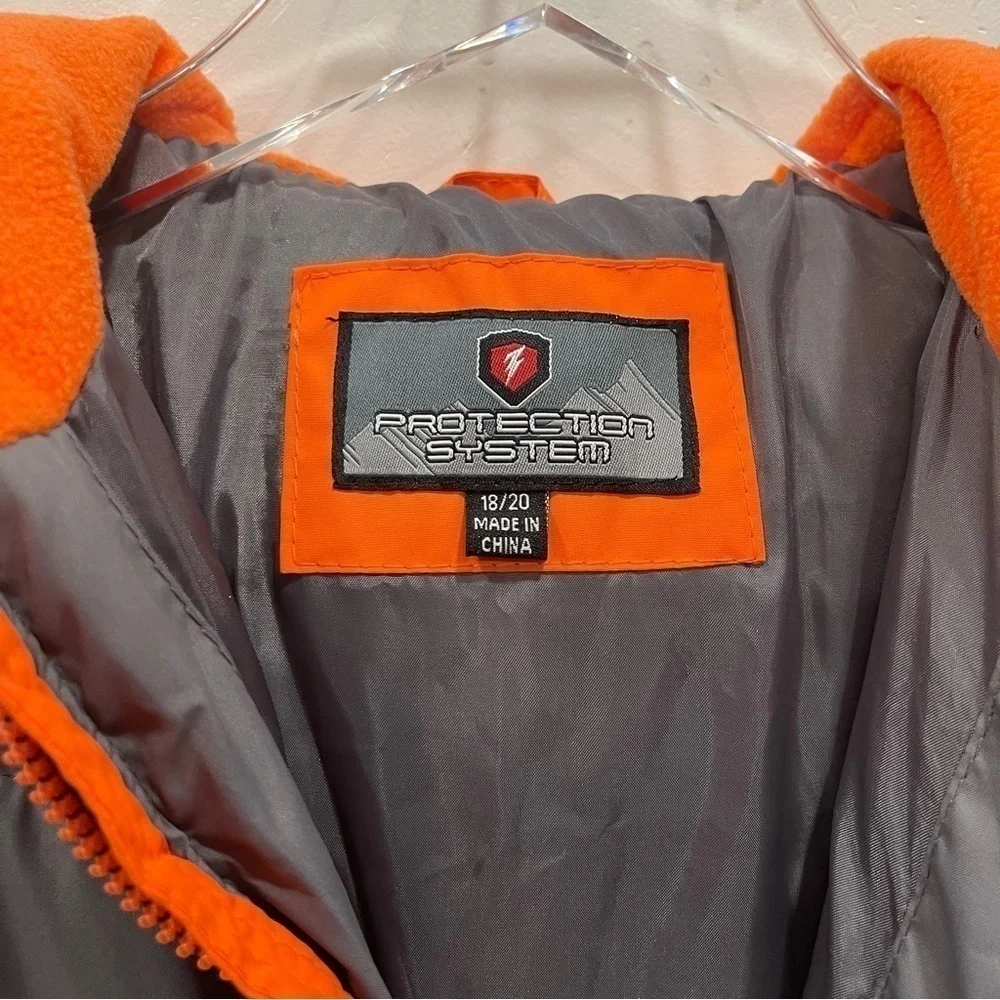 Protection System Puffer Quilted Jacket Grey Kids Size 18/20